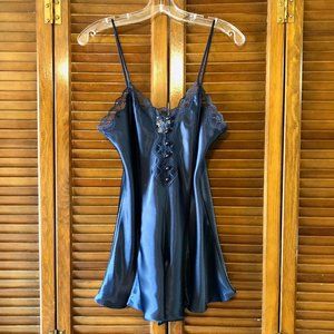 Vintage La Senza Lingerie Navy/Dark Blue Romper